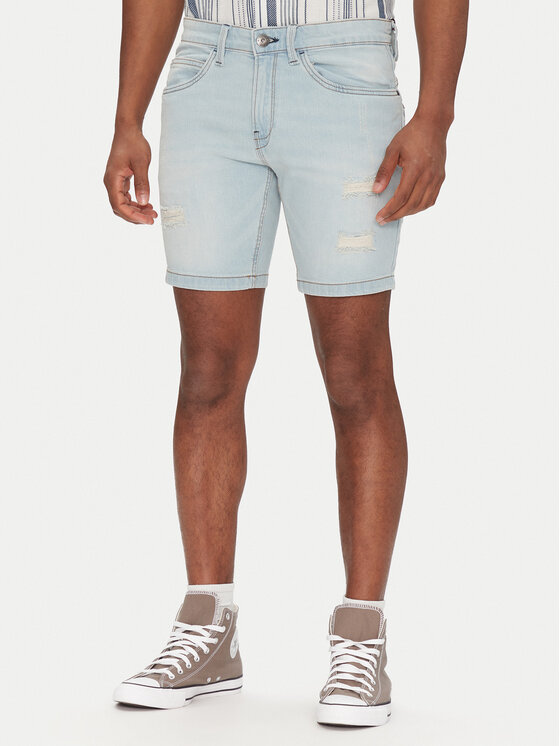 INDICODE INDICODE Džínové šortky Sejer 70-849 Modrá Slim Fit