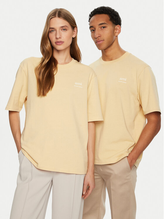 AMI Paris AMI Paris Tričko UTS024.726 Écru Regular Fit