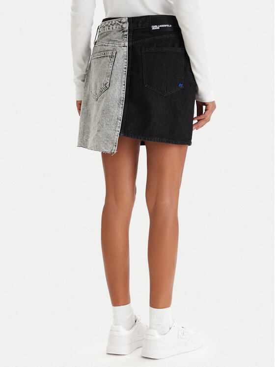 Karl Lagerfeld Jeans Karl Lagerfeld Jeans Džínsová sukňa B1W12015 Sivá Regular Fit