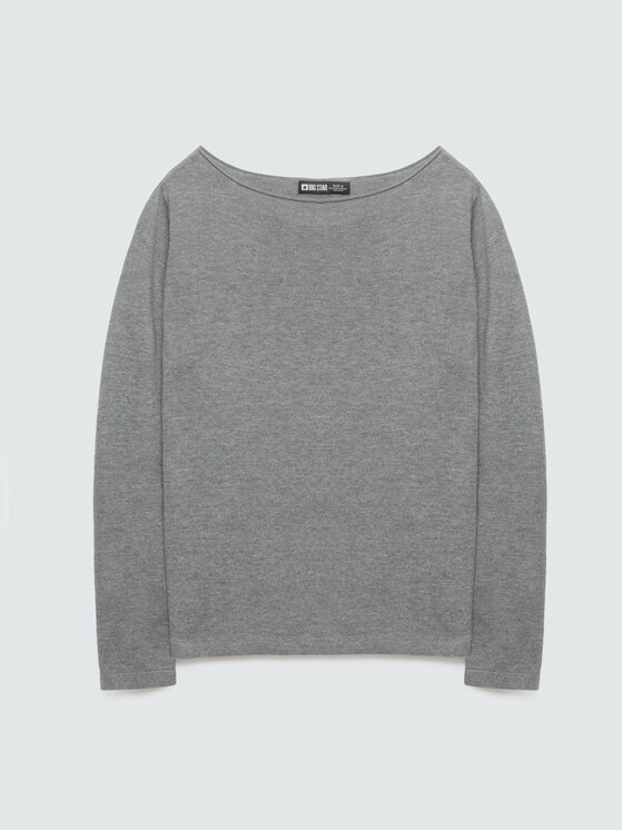 BIG STAR BIG STAR Sweter MARIETA Szary Basic Fit