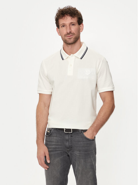 Gant Polokošeľa Contrast 2013039 Écru Regular Fit