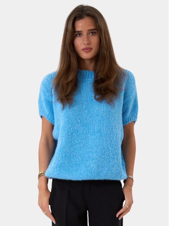 TeeShoppen TeeShoppen Sweter 'Basic Collection' Niebieski Regular Fit