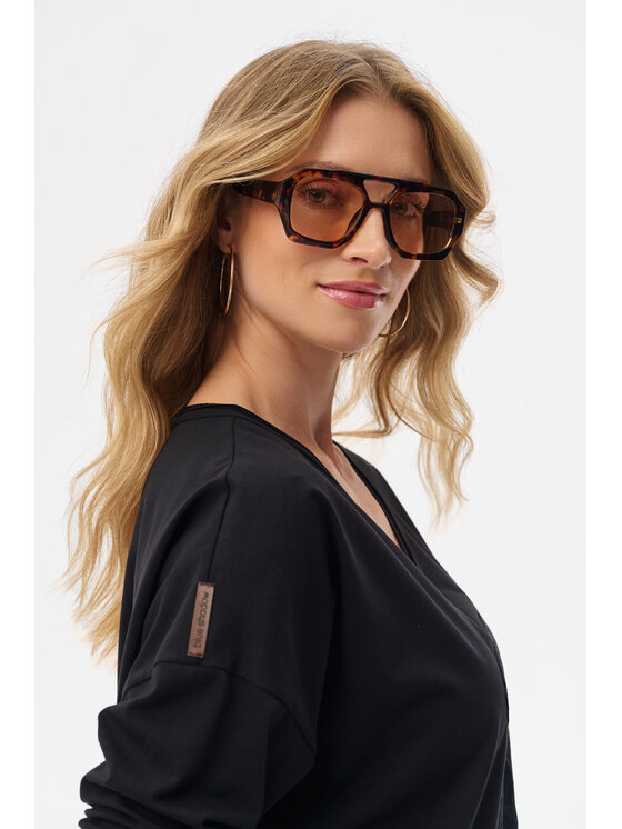 blue shadow blue shadow Bluzka Kuri Czarny Regular Fit