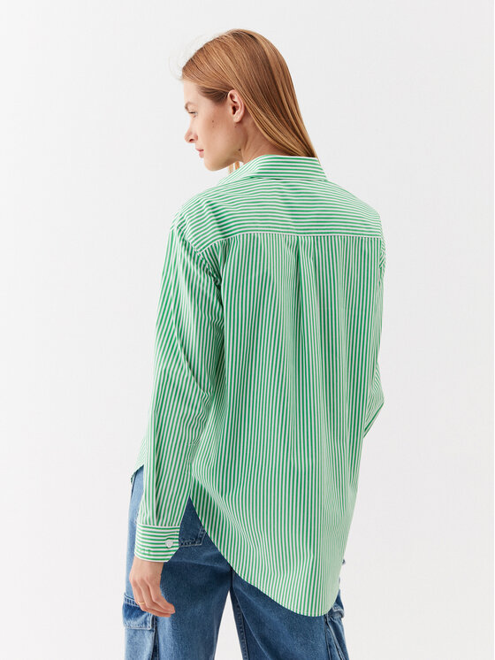 Simple Simple Marškiniai SI23-KOD004 Žalia Regular Fit