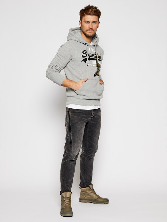 Superdry Superdry Bluză Nyc Photo M2010433B Gri Relaxed Fit