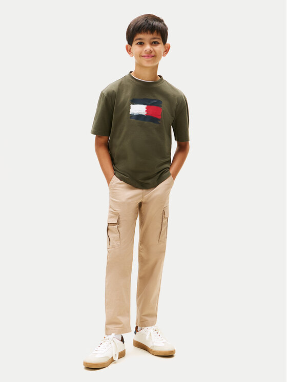 Tommy Hilfiger Tommy Hilfiger Marškinėliai Flag Archive KB0KB10111 Žalia Regular Fit