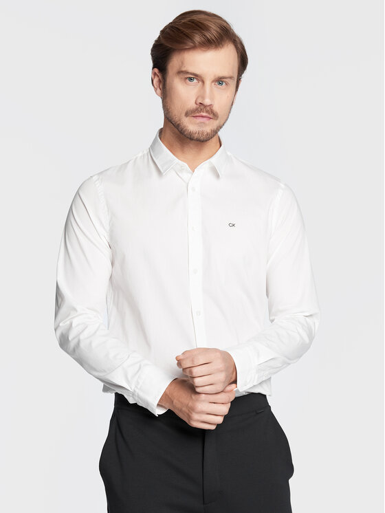 Férfi Ing Calvin Klein, Méret: M, Fehér, K10K110856