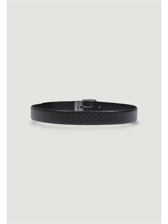 Calvin Klein Calvin Klein Ζώνη Ανδρική ROUND BUCKLE SMOOTH W/ AOP 35MM Μαύρο