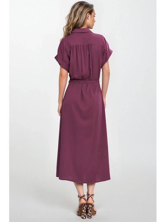NIFE NIFE Košilové šaty S270 Fialová Modern Relaxed Fit