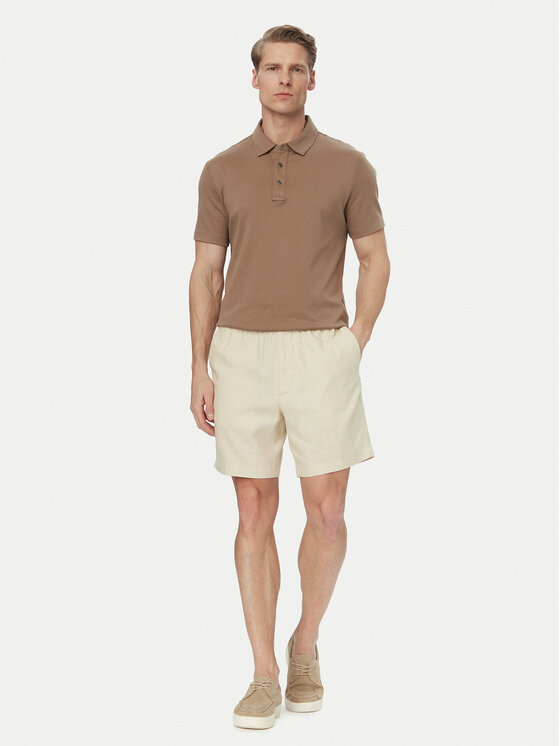 Calvin Klein Calvin Klein Stoffshorts LV04LF620G Hellbeige Straight Fit