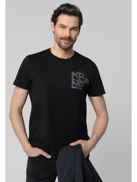 Volcano Volcano T-Shirt T-RINE Czarny Regular Fit