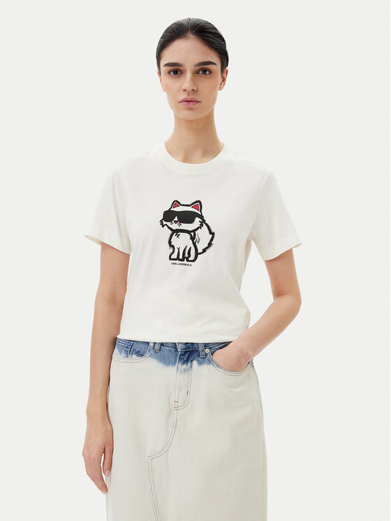 KARL LAGERFELD KARL LAGERFELD Póló A1W17128 Ekru Regular Fit