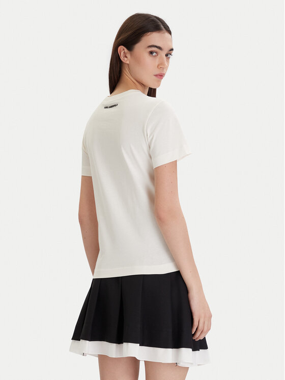 KARL LAGERFELD KARL LAGERFELD T-shirt A1W17129 Écru Regular Fit