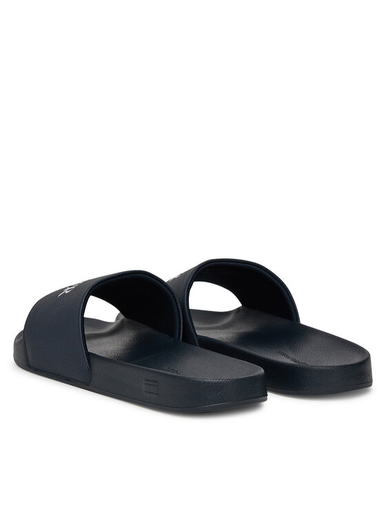 Tommy Hilfiger Tommy Hilfiger Pantoletten Hilfiger Print Tumble Pool Slide FM0FM05505 Dunkelblau