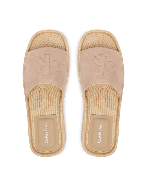 Calvin Klein Calvin Klein Espadrilės Flatf Espa Mule Nub Mg HW0HW02890 Smėlio
