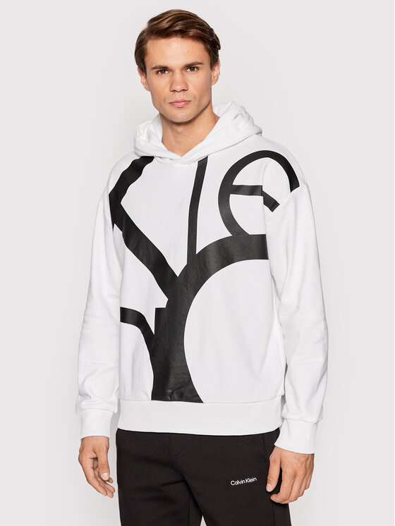 Felpa Abstrack K10K109928 Bianco Relaxed Fit