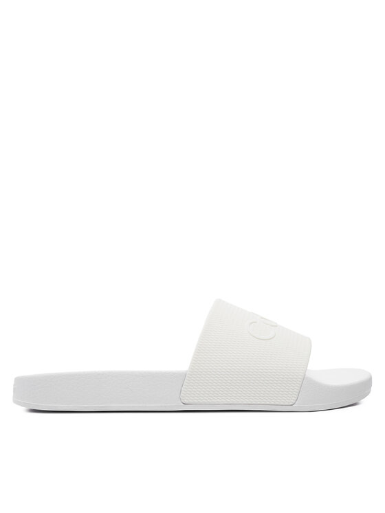 Şlapi Calvin Klein Pool Slide Rubber HM0HM00636 Alb