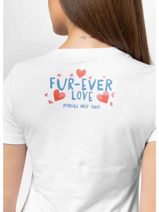 PITBULL PITBULL T-Shirt FUR-EVER LOVE Biały Regular Fit