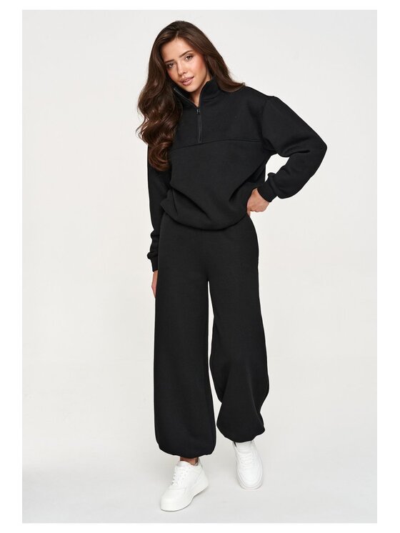 Makadamia Makadamia Dres M946 Czarny Loose Fit