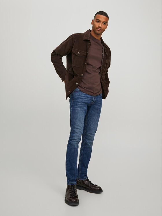 Jack&Jones Jeans hlače Glenn 12223477 Mornarsko modra Slim Fit