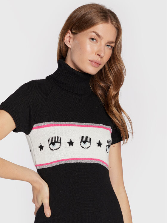 Vestito di maglia 73CBOM96 Nero Slim Fit