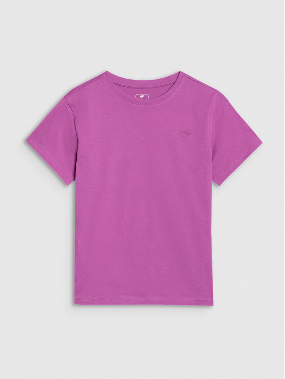 4F 4F T-Shirt 4FJWSS25TTSHF2326-50S Fioletowy Oversize