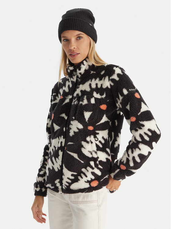 Roxy Roxy Fleecejacke Alabama Full Zip ERJFT04970 Schwarz Regular Fit