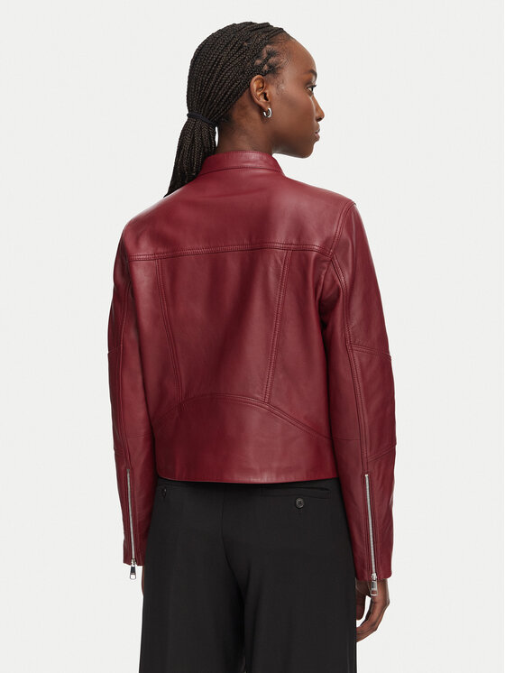 BOSS BOSS Шкіряна куртка Saleste1 50545625 Червоний Regular Fit