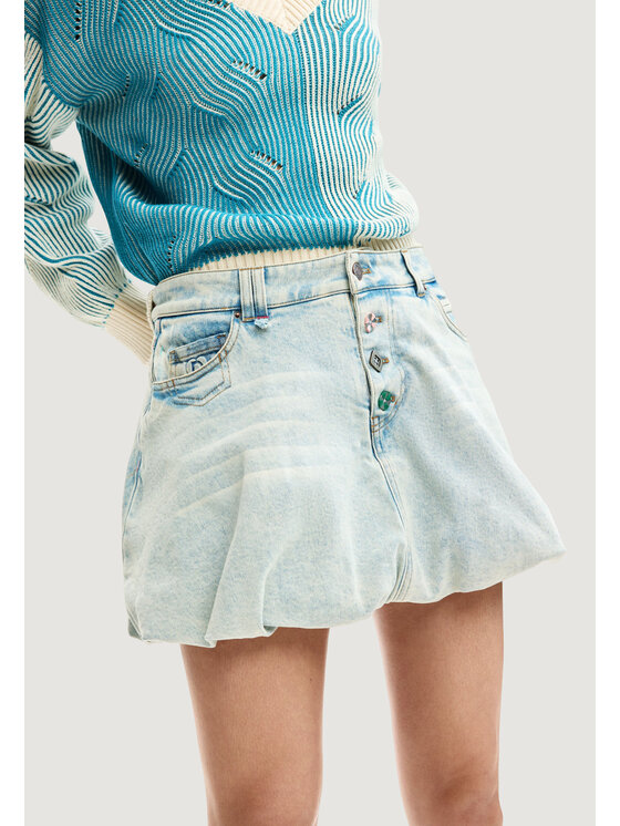 Desigual Desigual Miniseelik FAL_GLOBO Sinine Casual Fit