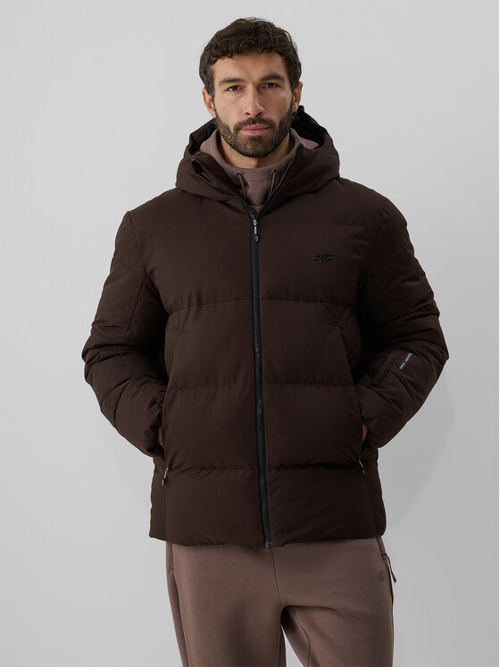 4F 4F Kurtka zimowa URBAN COMMUTER Brązowy ciemny Regular Fit