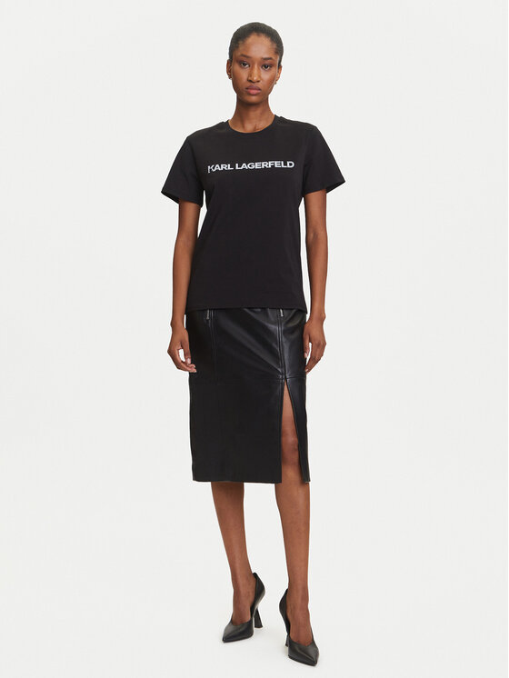 KARL LAGERFELD KARL LAGERFELD T-särk A3W17102 Must Regular Fit