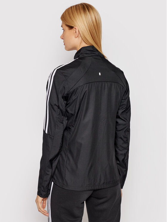 adidas Marathon 3 Stripes Womens Running Jacket - Black