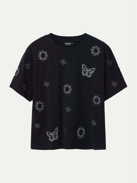 Desigual Desigual Футболка Tarot 24WWTK96 Чорний Regular Fit