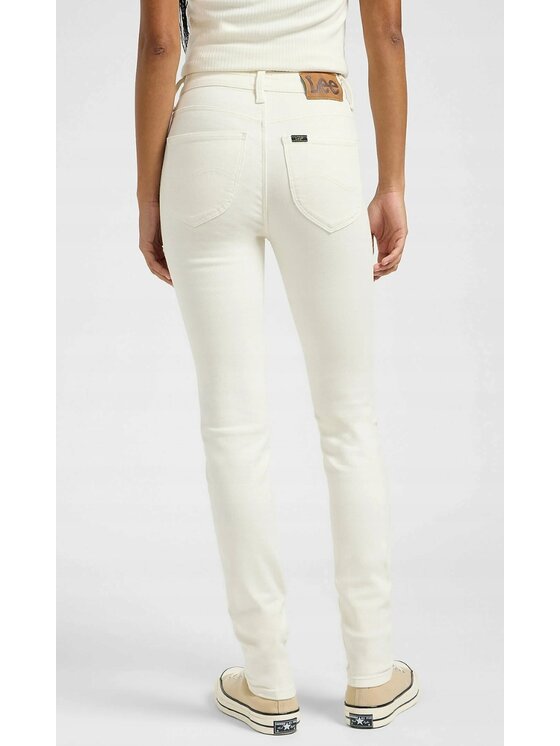 Lee Lee Jeansy Scarlett High Biały Skinny Fit