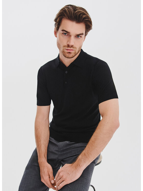 Pako Lorente Pako Lorente Polo P25WF-TX-007 Czarny Classic Fit