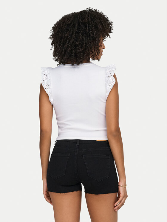 ONLY ONLY топ Mathilda 15308890 Бял Regular Fit