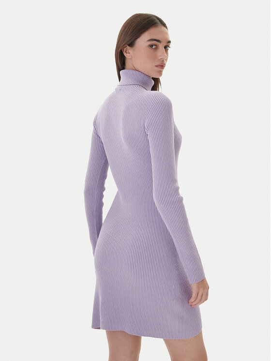 Kontatto Kontatto Trikotažinė suknelė 3M0827C Violetinė Slim Fit