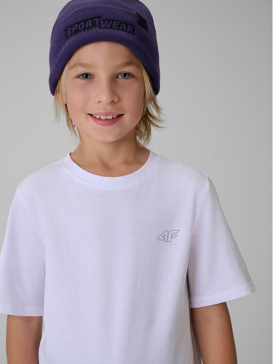 4F 4F T-Shirt BASIC+ Biały Regular Fit