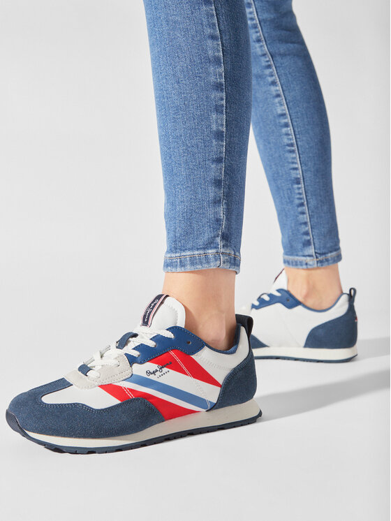 Pepe Jeans Pepe Jeans Sneakersy Foster Boy Print PBS30554 Niebieski
