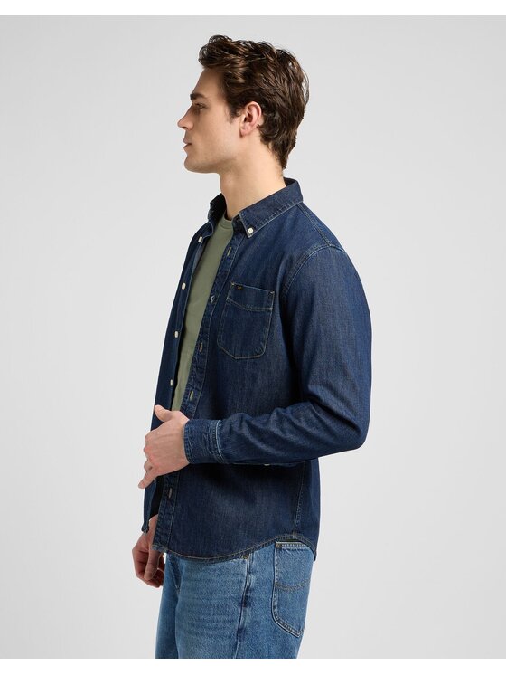 Lee Lee Koszula BUTTON DOWN Niebieski Regular Fit