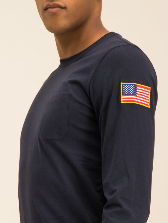 Alpha Industries Alpha Industries Majica dugih rukava Nasa 176532 Tamnoplava Regular Fit