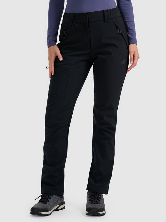 4F 4F Spodnie outdoor HALNY Czarny Regular Fit