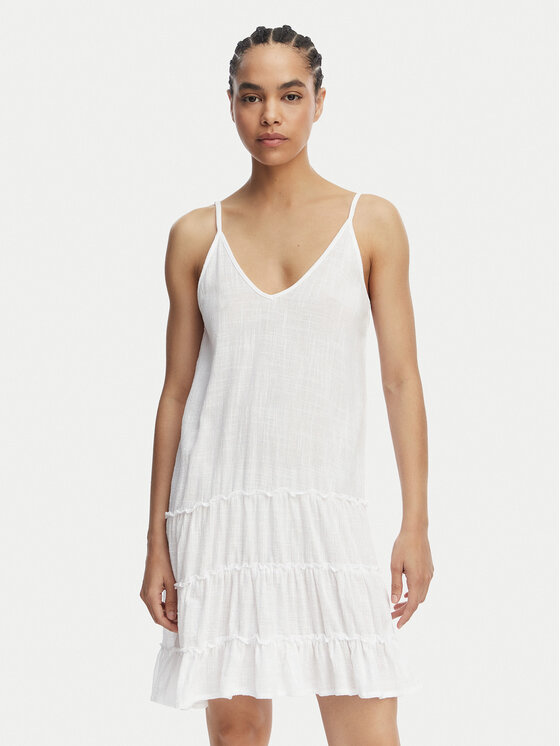 Banana Moon Rochie de vară Dona Tafalia LTL10 Alb Regular Fit