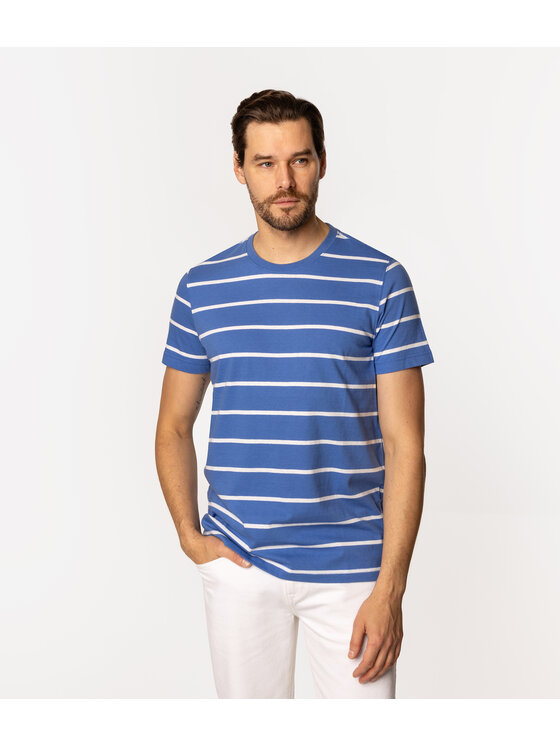 Lee Cooper Lee Cooper T-Shirt STRIPES1 4180 Niebieski Regular Fit