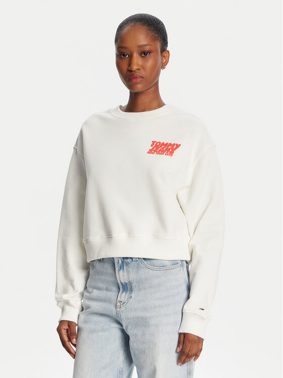 Tommy Jeans Tommy Jeans Pulóver DW0DW21345 Fehér Relaxed Fit