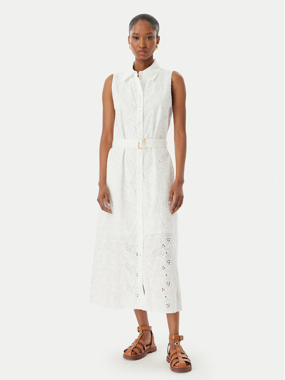 LOLA CASADEMUNT LOLA CASADEMUNT Košeľové šaty LS2616144 Biela Regular Fit