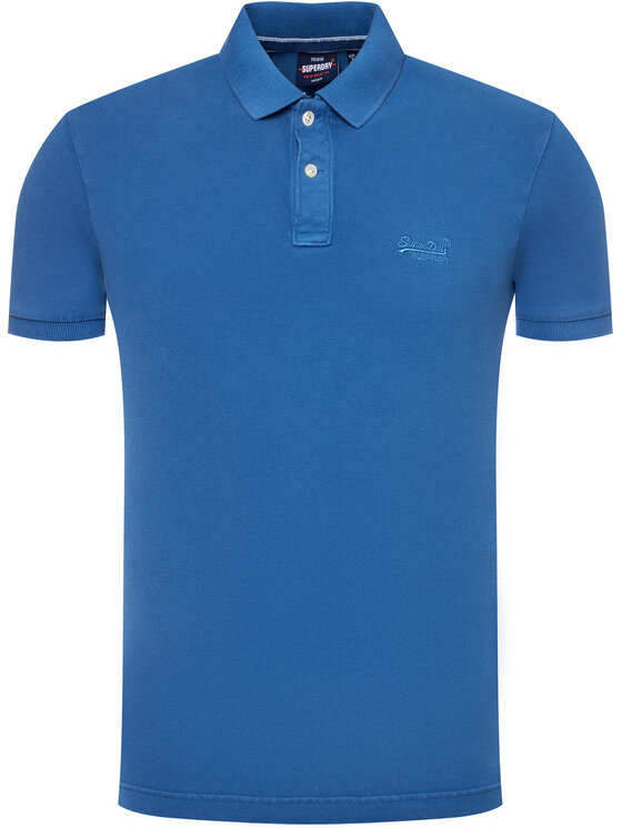 Superdry vintage destroyed pique polo top