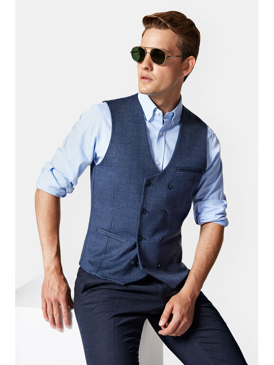 Lancerto Lancerto Kamizelka KA131223000006 Granatowy Slim Fit