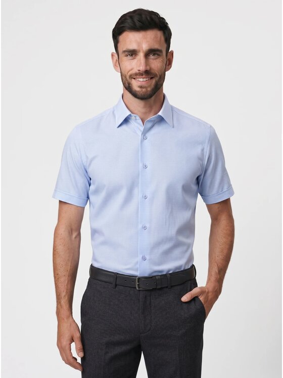 Willsoor Willsoor Koszula 20988sl Niebieski Slim Fit