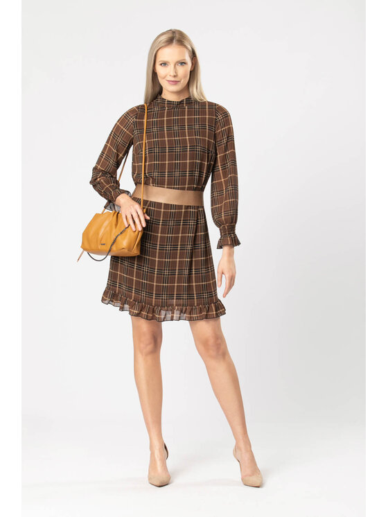 QUIOSQUE QUIOSQUE Každodenné šaty 13-TK-4160 Hnedá Regular Fit